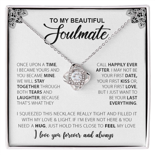 To My Beautiful Soulmate | I Love You Forever  & Always - Love Knot Necklace